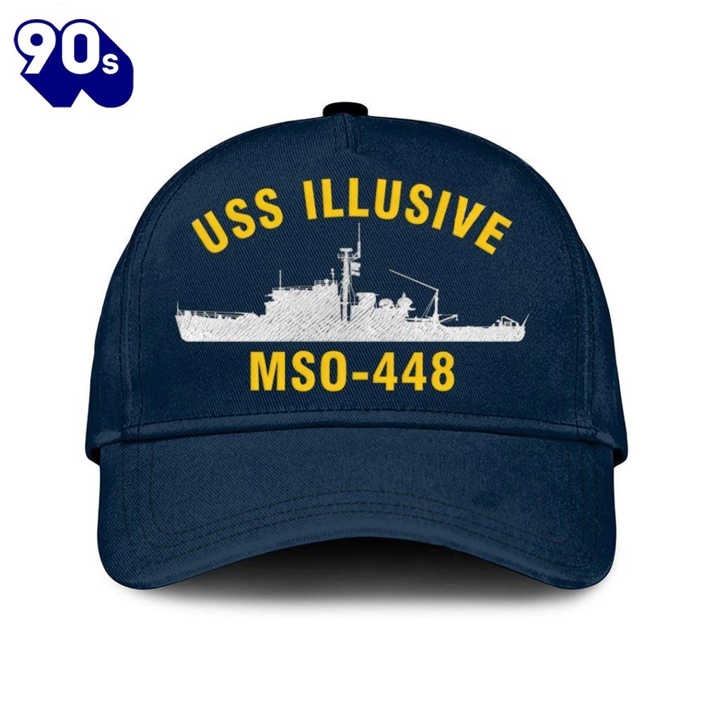 Us Navy Veteran Uss Illusive Mso-448 Classic Embroidered Cap Us Navy Veteran Uss Illusive Mso-448 Classic Embroidered Cap