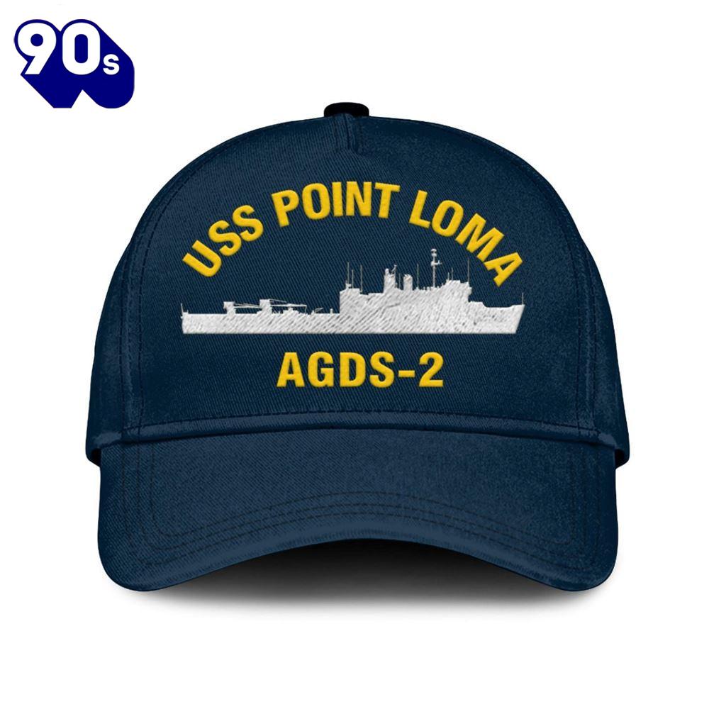 Us Navy Veteran Uss Point Loma Agds-2_mu Classic Embroidered Cap Us Navy Veteran Uss Point Loma Agds-2_mu Classic Embroidered Cap