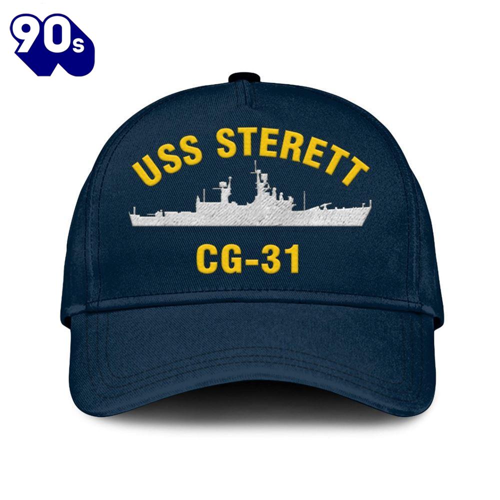 Us Navy Veteran Uss Sterett Cg-31 Classic Embroidered Cap Us Navy Veteran Uss Sterett Cg-31 Classic Embroidered Cap
