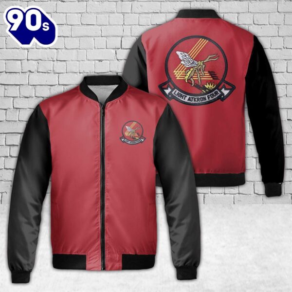 US Navy Vietnam VAL 4 Broncos Light Atkron Four AOP Fleece Bomber Jacket