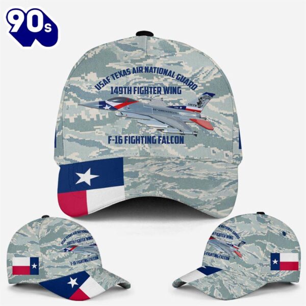 USAF Texas Air National Guard 149th Fighter Wing F-16 Fighting Falcon Baseball Cap  Gift For Veteran Day
