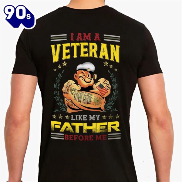 USCG I Am A Veteran Like My Father Before Me Eagle Classic Unisex T-Shirt Gildan