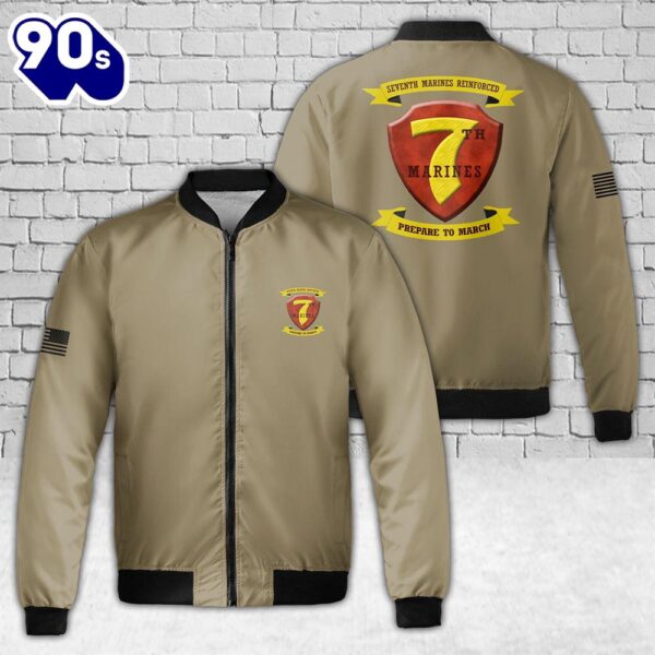 USMC 7th Marine Regiment AOP Fleece Bomber Jacket