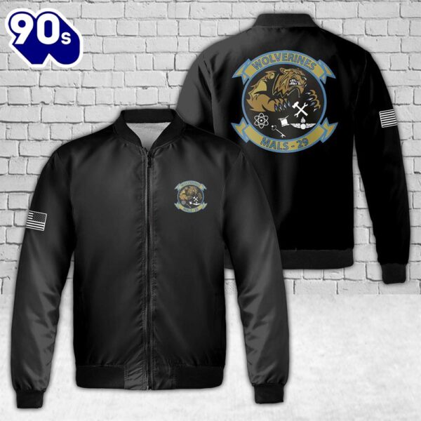 USMC Marine Aviation Logistics Squadron 29 AOP Fleece Bomber Jacket
