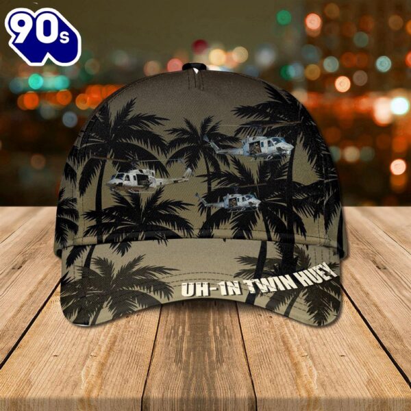 USMC UH-1N Twin Huey Palm Tree Baseball Cap  Gift For Veteran Day