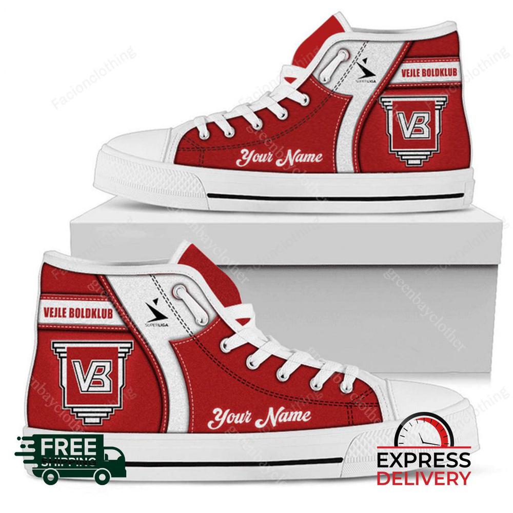 Vejle BK Personalized High Top Canvas Shoes Vejle BK Personalized High Top Canvas Shoes