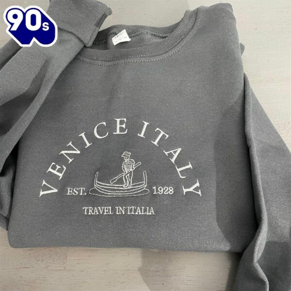 Venice Italy Embroidered Sweatshirt Gift Christmas