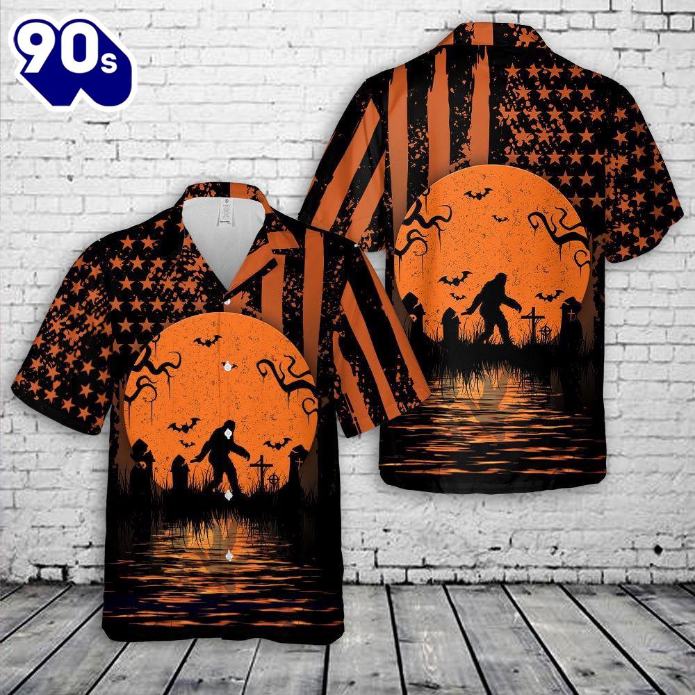 Veteran Halloween, Bigfoot Halloween Hawaiian Shirt For Man And Women Veteran Halloween, Bigfoot Halloween Hawaiian Shirt For Man And Women
