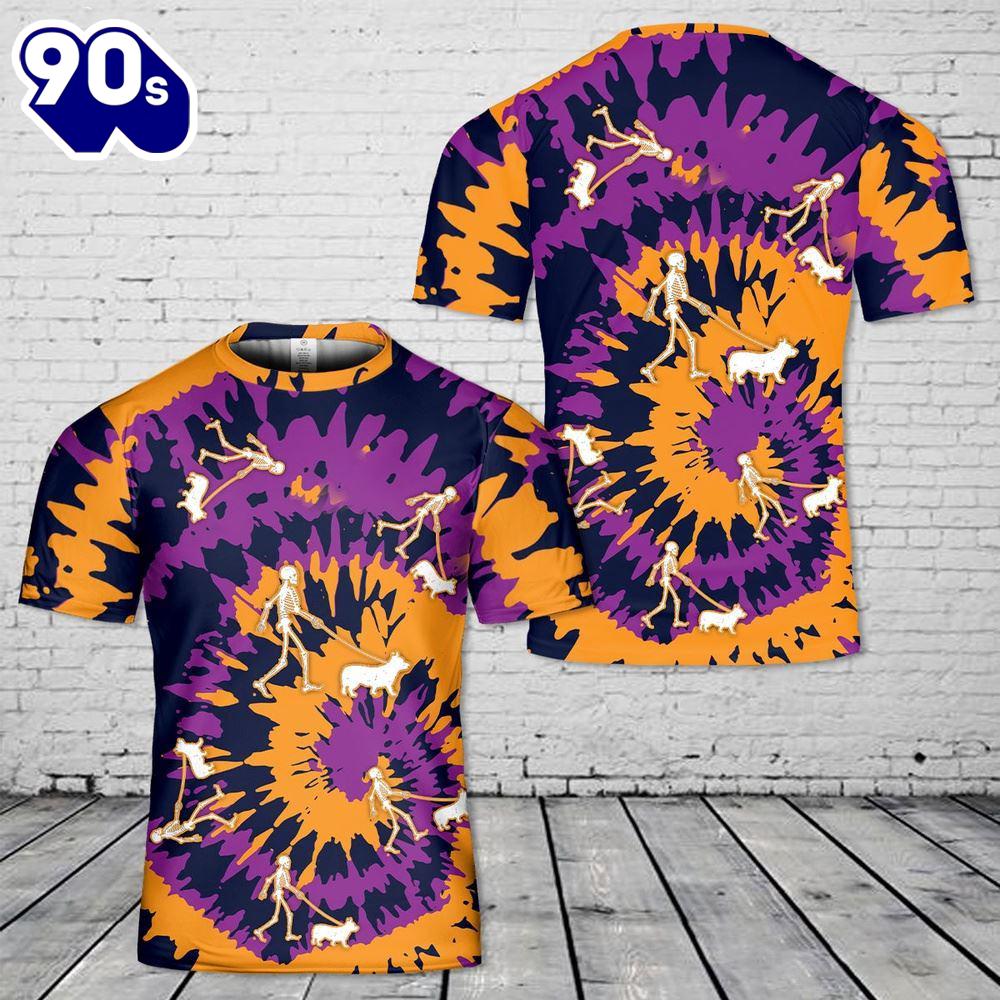 Veteran Halloween, Corgi Halloween Skeleton 3d T-Shirt For Man And Women Veteran Halloween, Corgi Halloween Skeleton 3d T-Shirt For Man And Women