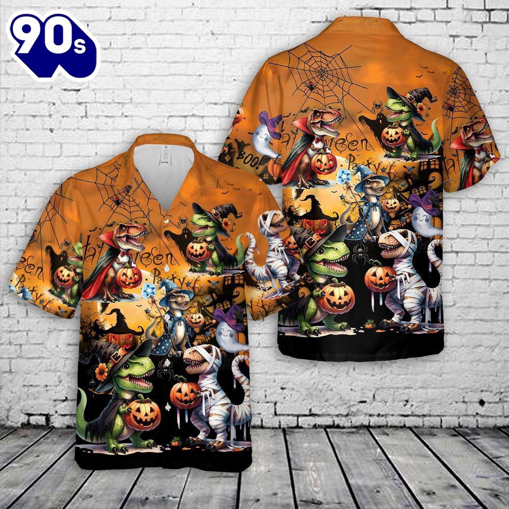 Veteran Halloween, Halloween T-Rex Hawaiian Shirt For Man And Women Veteran Halloween, Halloween T-Rex Hawaiian Shirt For Man And Women