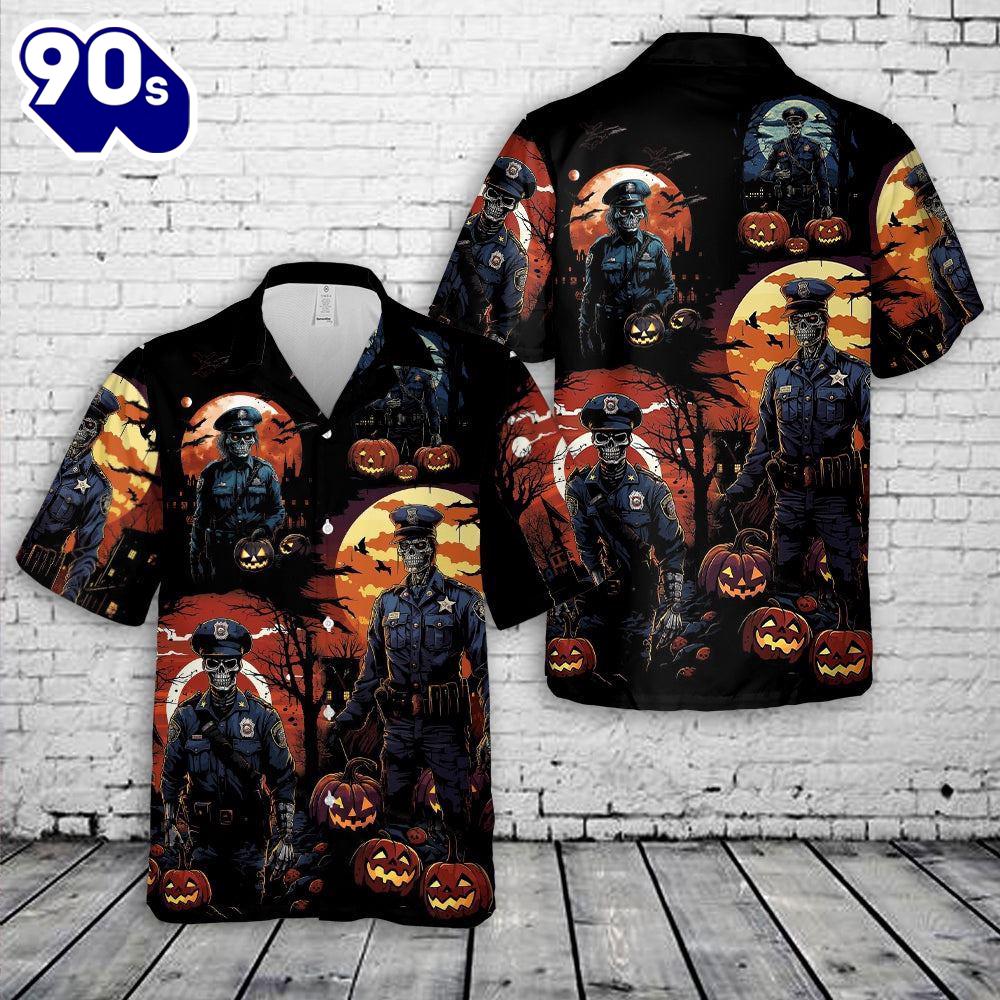 Veteran Halloween, Police Halloween Hawaiian Shirt For Man And Women Veteran Halloween, Police Halloween Hawaiian Shirt For Man And Women
