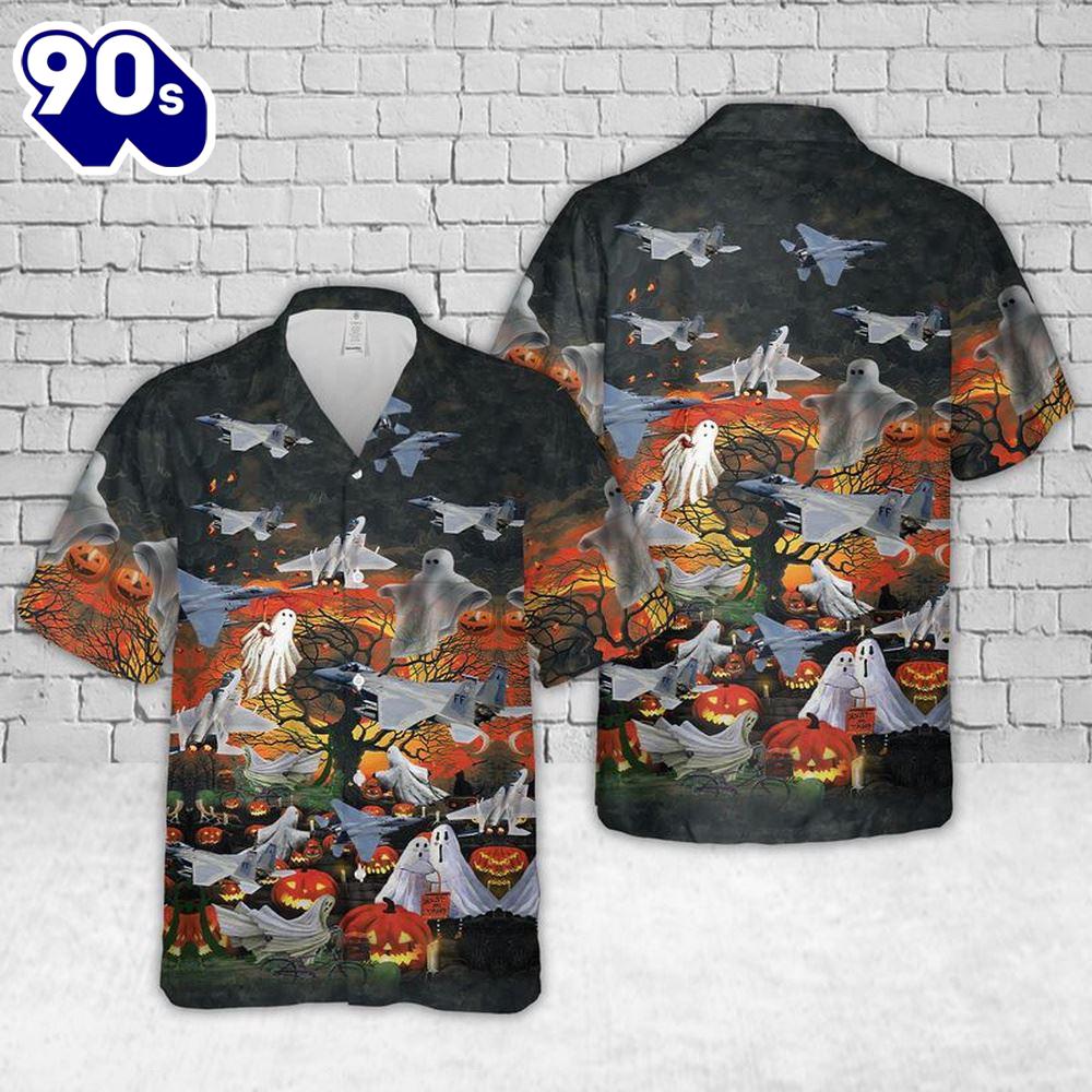 Veteran Halloween, U.S Air Force Mcdonnell Douglas F-15 Eagle Halloween Hawaiian Shirt For Man And Women Veteran Halloween, U.S Air Force Mcdonnell Douglas F-15 Eagle Halloween Hawaiian Shirt For Man And Women