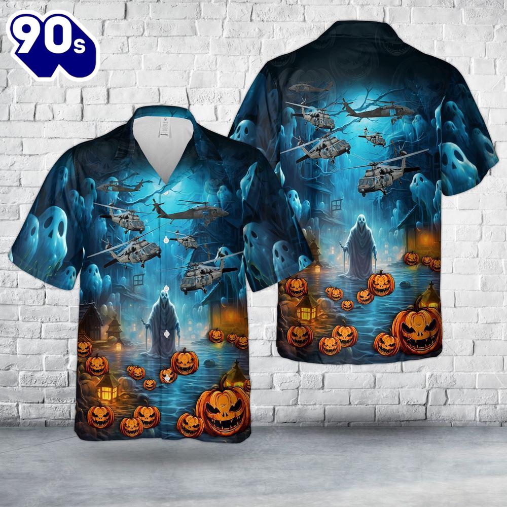 Veteran Halloween, Us Army Sikorsky Uh-60 Black Hawk Halloween Hawaiian Shirt For Man And Women Veteran Halloween, Us Army Sikorsky Uh-60 Black Hawk Halloween Hawaiian Shirt For Man And Women