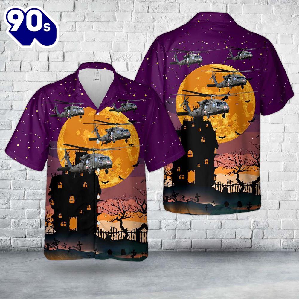 Veteran Halloween, Us Army Sikorsky Uh-60 Blackhawk Medevac Halloween Hawaiian Shirt For Man And Women Veteran Halloween, Us Army Sikorsky Uh-60 Blackhawk Medevac Halloween Hawaiian Shirt For Man And Women