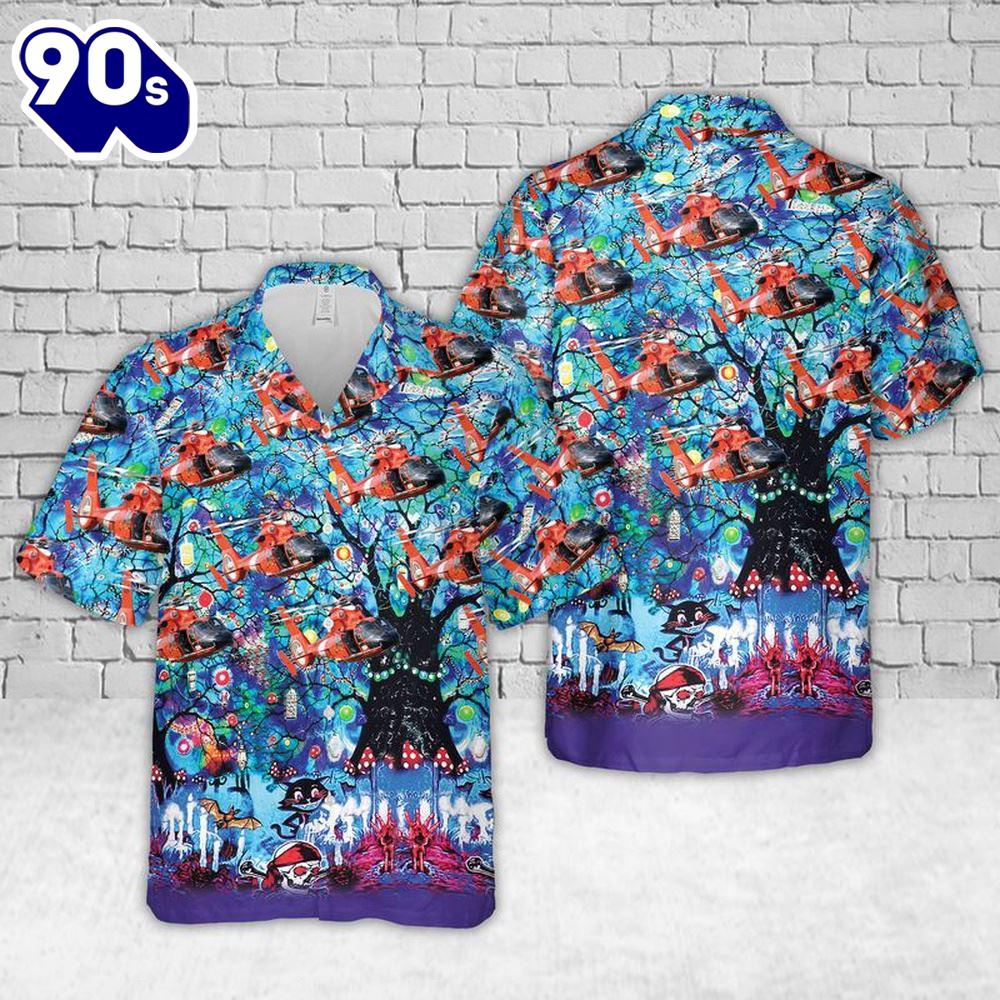 Veteran Halloween, U.S Coast Guard Eurocopter Mh-65 Dolphin Halloween Hawaiian Shirt For Man And Women Veteran Halloween, U.S Coast Guard Eurocopter Mh-65 Dolphin Halloween Hawaiian Shirt For Man And Women