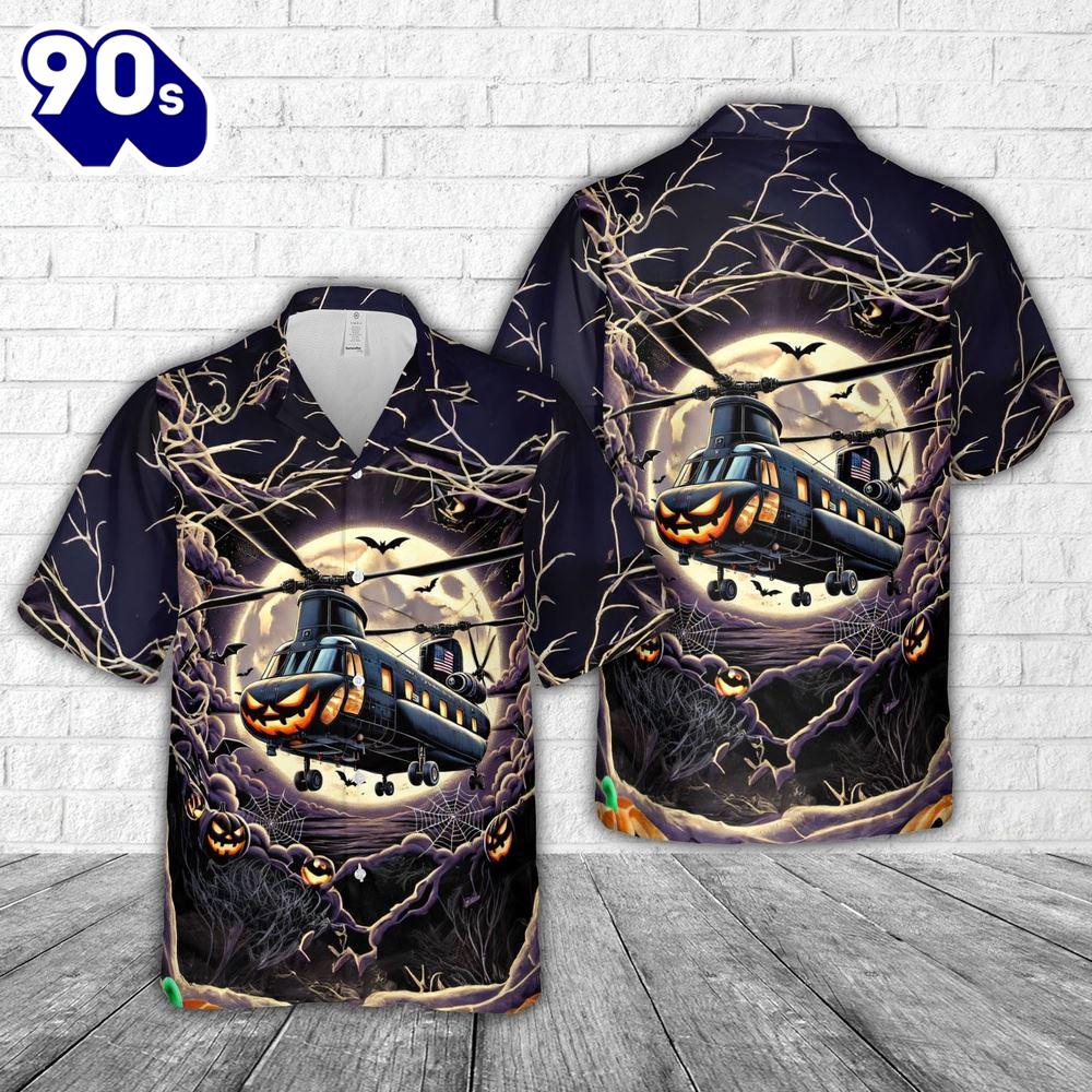Veteran Halloween, Us Marine Corps Ch-46 Sea Knight Halloween Hawaiian Shirt For Man And Women Veteran Halloween, Us Marine Corps Ch-46 Sea Knight Halloween Hawaiian Shirt For Man And Women
