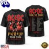 Vintage ACDC Power Up Tour 2026 North American Dates Heavy Metal T Shirt, Viral 3D Music Tee