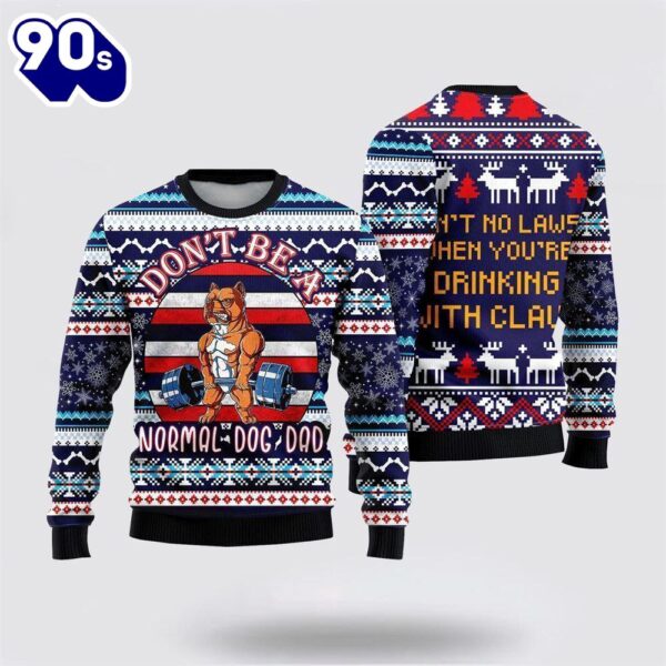 Merry Christmas  Vintage Bulldog Deadlift Ugly Christmas Sweater For Men And Women