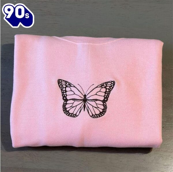 Vintage Butterfly Custom Embroidered Sweatshirt Gift Christmas
