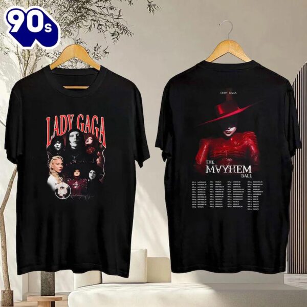 Vintage Lady Gaga Shirt, The Mayhem Ball Tour T-shirt, Lady Gaga The Mayhem Ball Tour 2025 Shirt For Fans
