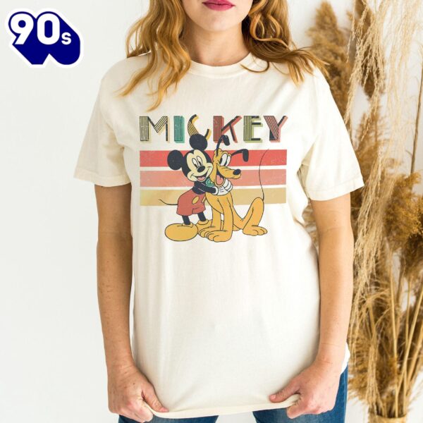 Vintage Mickey And Pluto Shirt Disneyland Family Vacation Tee