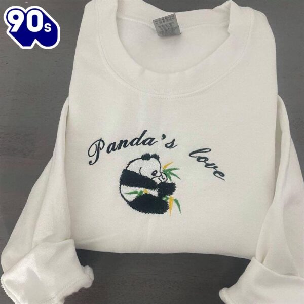 Vintage Panda Embroidered Sweatshirt Gift Christmas