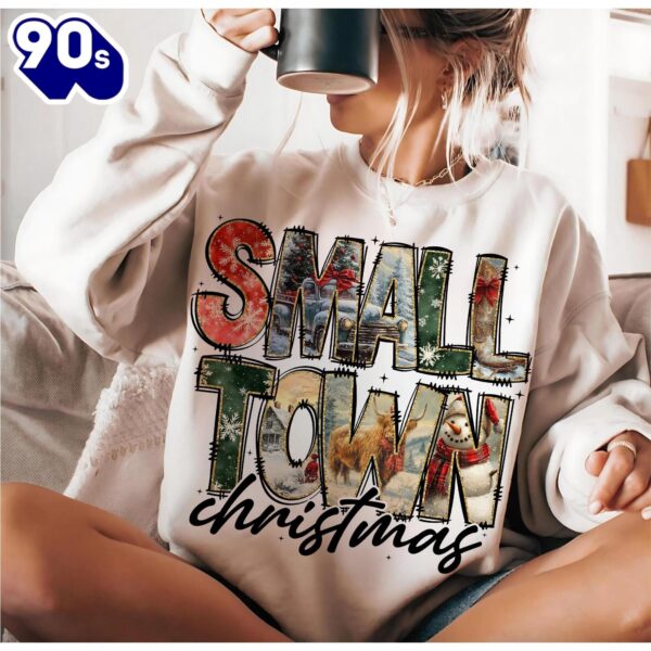 Vintage Small Town Christmas, Cowgirl Christmas Shirt