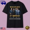 Vintage Westlife 25th Anniversary Thank You For The Memories Signatures T Shirt, Trending Music 2D Tee