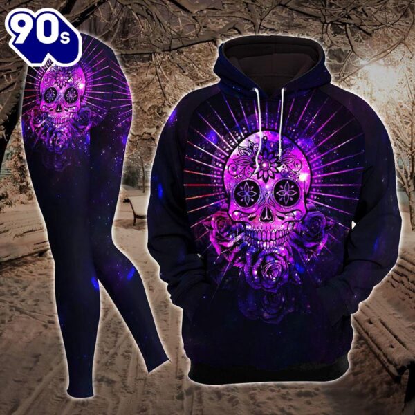 Violet Mandala Skull Combo Hoodie And Leggings