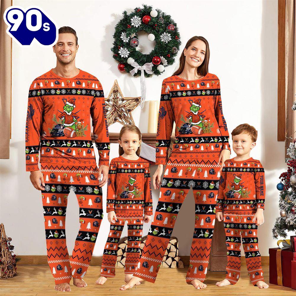 Virginia Cavaliers NCAA Custom Name Grinch Christmas And Sport Team Pajama Set Gift Christmas Virginia Cavaliers NCAA Custom Name Grinch Christmas And Sport Team Pajama Set Gift Christmas