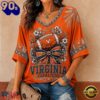 Virginia Cavaliers NCAA Vintage Floral Bow V Neck T Shirt, Trending NCAA V Neck