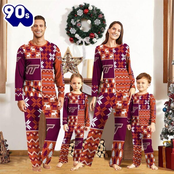 NCAA Family Pajama Sets  Virginia Tech Hokies Pajamas Personalized