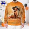 Vizsla Dog In Spooky Autumn Halloween 3D Shirt  For Man And Women