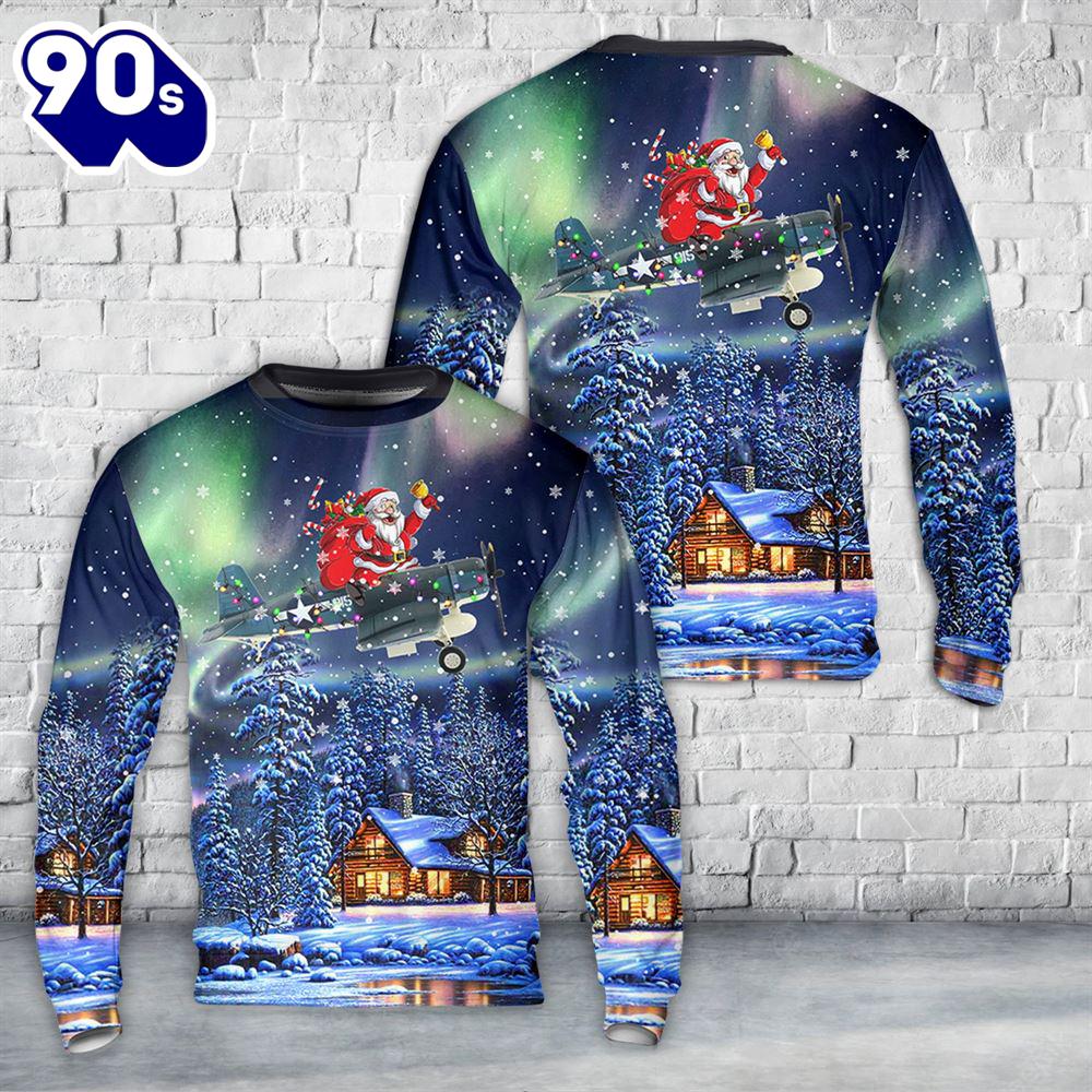 Vought F4U-1A Corsair #915 Major Greg -Pappy- Boyington VMF-214 Black Sheep US Navy Rabaul 1944 Christmas Sweater Vought F4U-1A Corsair #915 Major Greg -Pappy- Boyington VMF-214 Black Sheep US Navy Rabaul 1944 Christmas Sweater