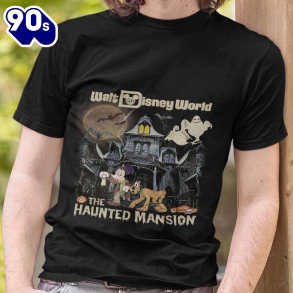 Walt Disney World Mickey and Pluto The Haunted Mansion Halloween T-shirt