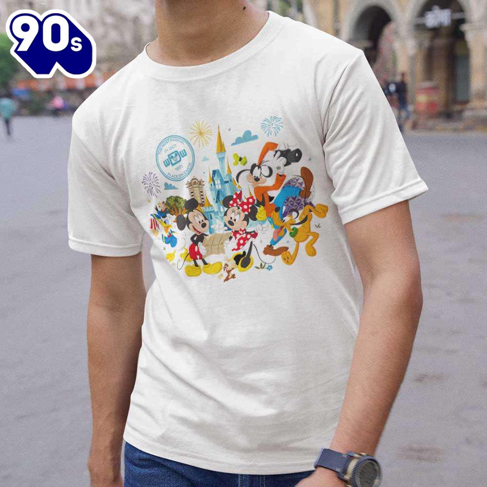 Walt World 50th Anniversary Mickey and Friends T-Shirt Disney Walt World 50th Anniversary Mickey and Friends T-Shirt Disney