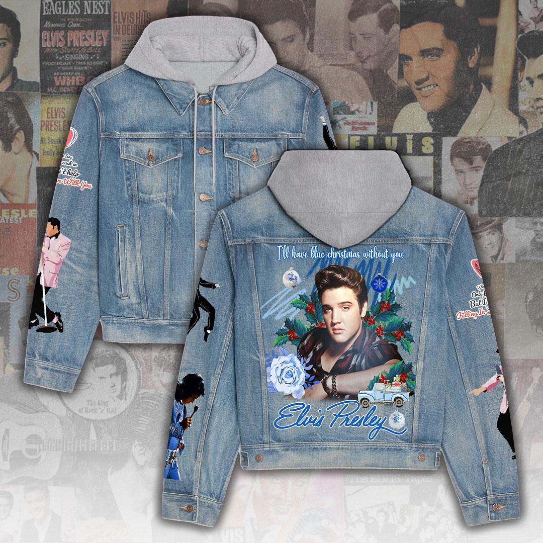 Warning I Am A Big Fan Of Elvis Presley Denim Hood Jacket For Fans - Elvis Hooded Denim Jacket Warning I Am A Big Fan Of Elvis Presley Denim Hood Jacket For Fans - Elvis Hooded Denim Jacket