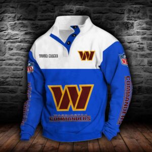 Washington Commanders Double Breasted Stand Collar Hoodie 2 Washington Commanders Double Breasted Stand Collar Hoodie