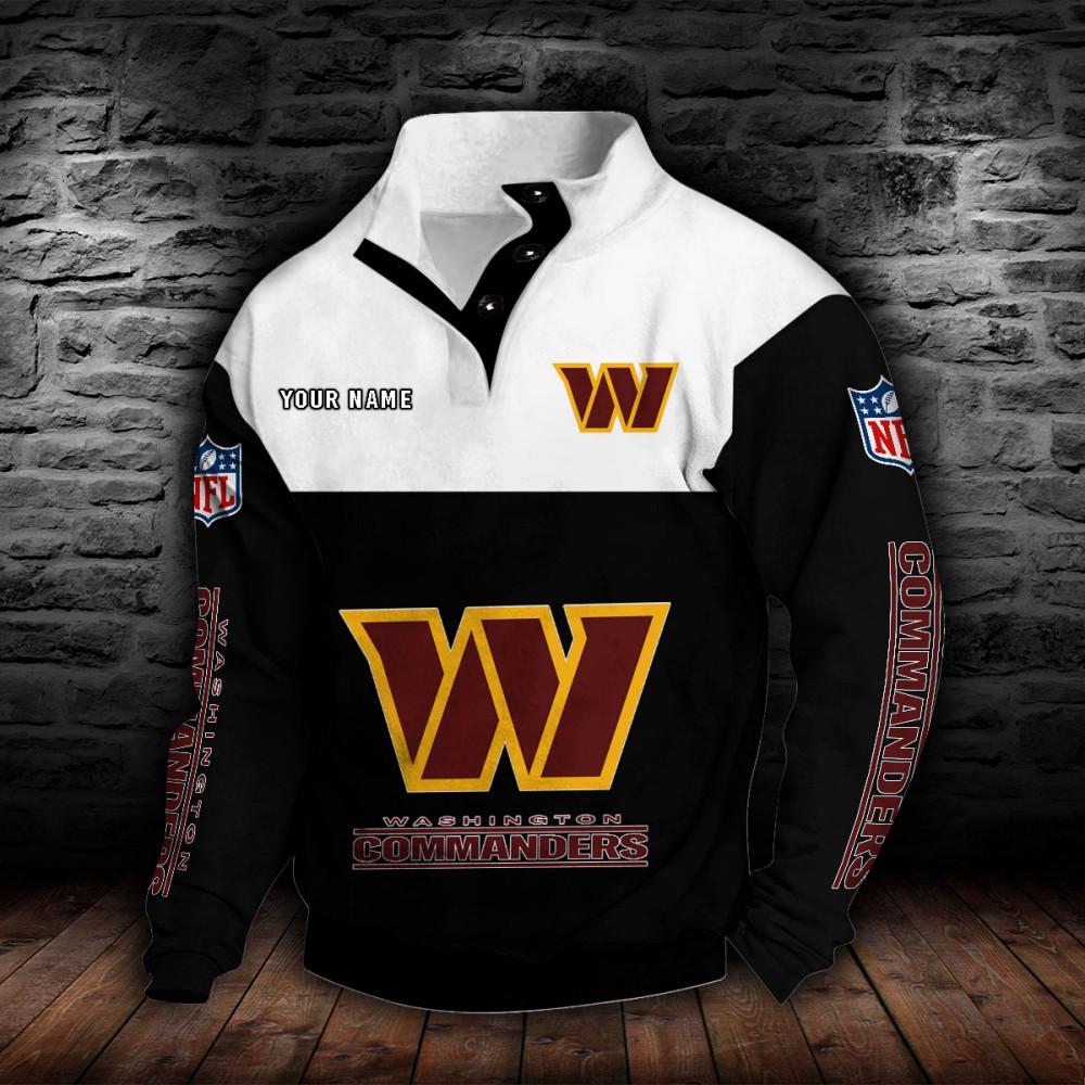 Washington Commanders Double Breasted Stand Collar Hoodie Washington Commanders Double Breasted Stand Collar Hoodie
