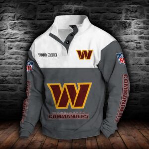 Washington Commanders Double Breasted Stand Collar Hoodie 4 Washington Commanders Double Breasted Stand Collar Hoodie