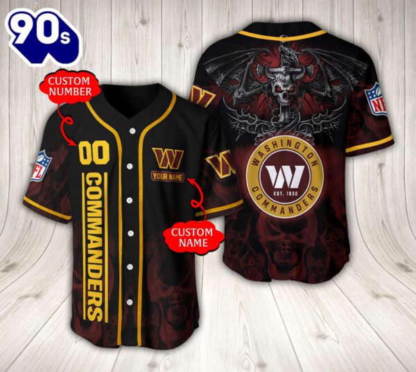 Washington Commanders NFL Baseball Jersey Custom Name And Number Shirt For Fans