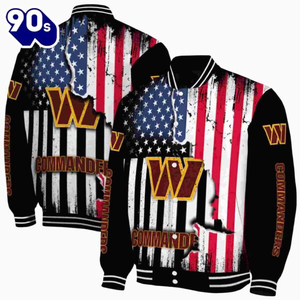 Washington Commanders Patriotic Theme Black Jacket