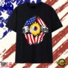Washington Redskins American flag ripped chest T Shirt , Viral 2D Graphic Tee