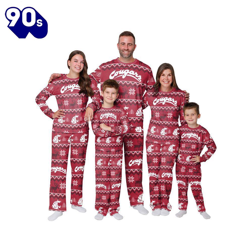 NCAA Family Pajama Sets Washington State Cougars NCAA Patterns Essentials Christmas Holiday Family Matching Pajama Sets NCAA Family Pajama Sets Washington State Cougars NCAA Patterns Essentials Christmas Holiday Family Matching Pajama Sets
