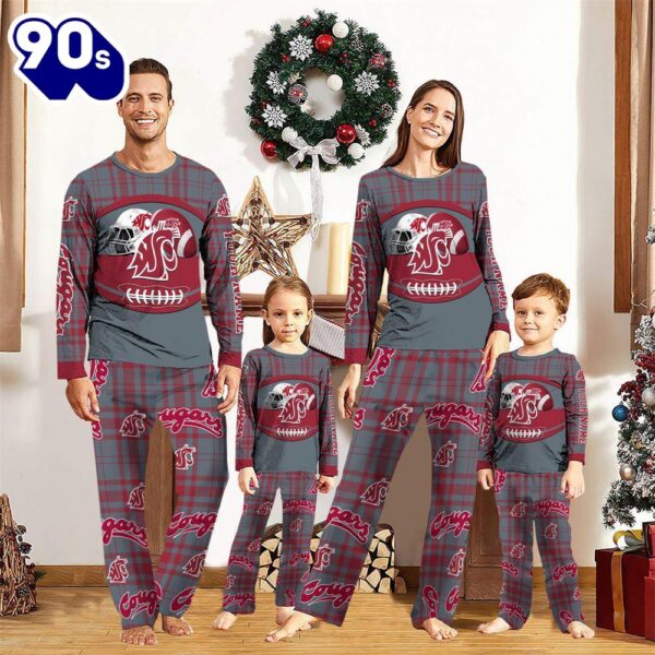 NCAA Family Pajama Sets  Washington State Cougars Pajamas Personalized Your Name