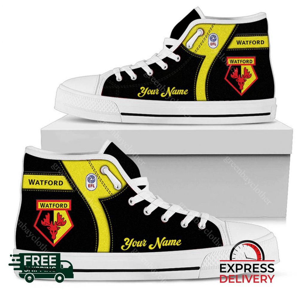 Watford Personalzied High Top Canvas Shoes Watford Personalzied High Top Canvas Shoes