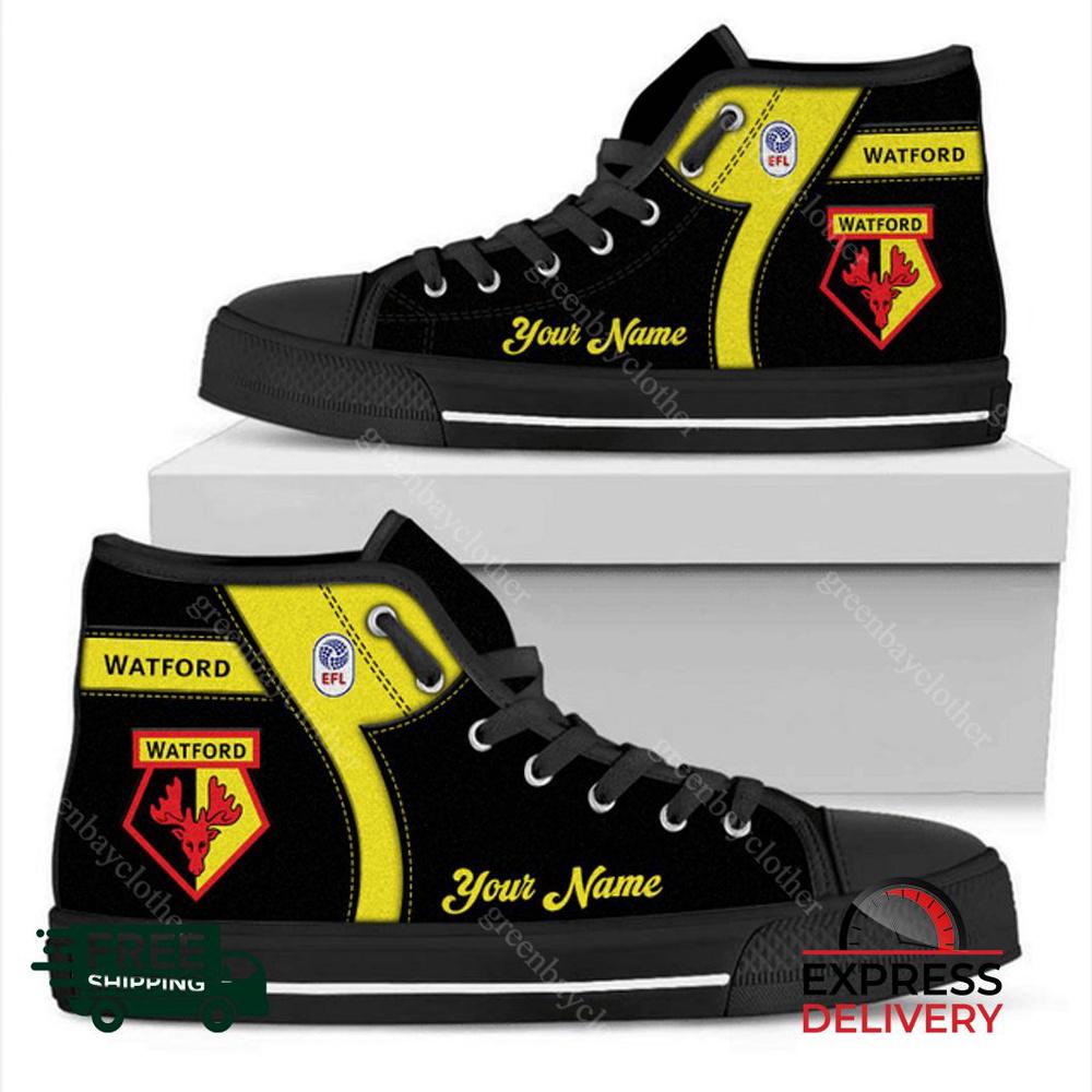 Watford Personalzied High Top Canvas Shoes Watford Personalzied High Top Canvas Shoes