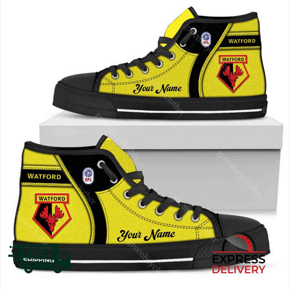 Watford Personalzied High Top Canvas Shoes Watford Personalzied High Top Canvas Shoes