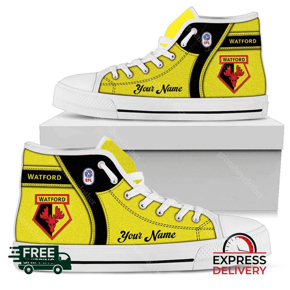 Watford Personalzied High Top Canvas Shoes Watford Personalzied High Top Canvas Shoes