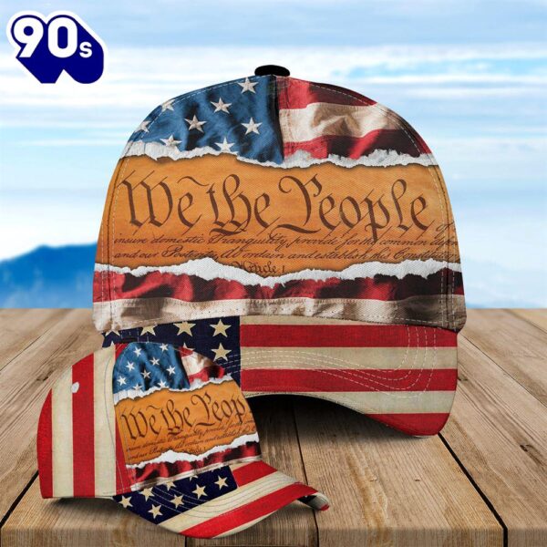 We The People Patriotic American Flag Baseball Cap  Gift For Veteran Day